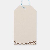 Retro Cowboy Halloween Check Pattern Bedankt Boo Cadeaulabel (Achterkant)