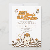 Retro Cowboy Halloween Eerste Rodeo Verjaardag Kaart (Voorkant)