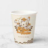 Retro Cowboy Halloween Eerste Rodeo Verjaardag Papieren Bekers (Voorkant)