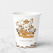 Retro Cowboy Halloween Eerste Rodeo Verjaardag Papieren Bekers (Voorkant)