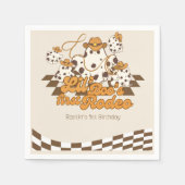 Retro Cowboy Halloween Eerste Rodeo Verjaardag Servet (Voorkant)