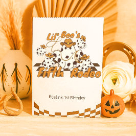 Retro Cowboy Halloween geruit patroon Verjaardag Bedankzakje