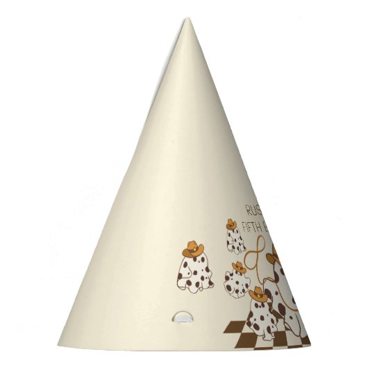 Retro Cowboy Halloween geruit patroon Verjaardag Feesthoedjes (Links)