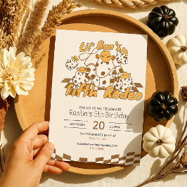 Retro Cowboy Halloween geruit patroon Verjaardag Kaart