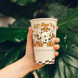 Retro Cowboy Halloween geruit patroon Verjaardag Papieren Bekers