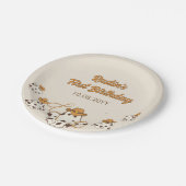 Retro Cowboy Halloween geruit patroon Verjaardag Papieren Bordje (Gekanteld)