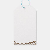 Retro Cowboy Halloween geruite stofpatroon Dank je Cadeaulabel (Achterkant)