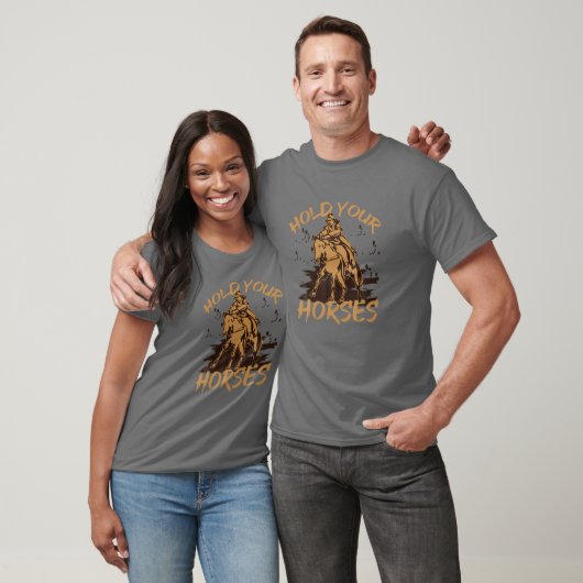 Retro Cowboy houdt je paard tegen Rodeo Wild West  T-shirt (Unisex)