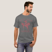 Retro Cowboy houdt je paard tegen Rodeo Wild West  T-shirt (Voorkant volledig)