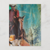 Retro Cowboy Mixed Media Collage Briefkaart (Voorkant)