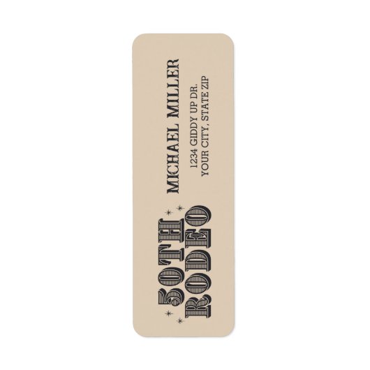  Retro Cowboy Rodeo 50ste Verjaardagsfeest Etiket (Voorkant)