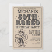  Retro Cowboy Rodeo 50ste Verjaardagsfeest Kaart (Voorkant)