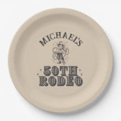  Retro Cowboy Rodeo 50ste Verjaardagsfeest Papieren Bordje (Voorkant)