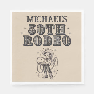  Retro Cowboy Rodeo 50ste Verjaardagsfeest Servet