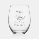 Retro Cowboy Saloon Drinkware Cocktail Wijnglas Zonder Voet (Voorkant)