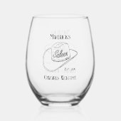 Retro Cowboy Saloon Drinkware Cocktail Wijnglas Zonder Voet (Achterkant)