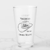 Retro Cowboy Saloon Drinkware Pint Bier Glas (Achterkant)