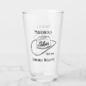 Retro Cowboy Saloon Drinkware Pint Bier Glas (Voorkant)