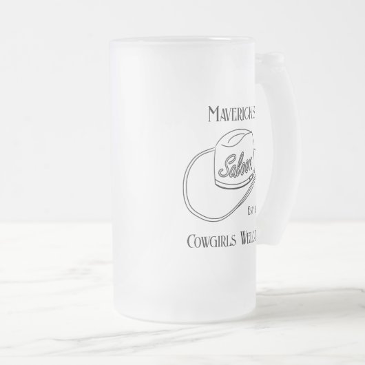 Retro Cowboy Saloon Drinkware Pint Matglas Bierpul (Voorkant rechts)