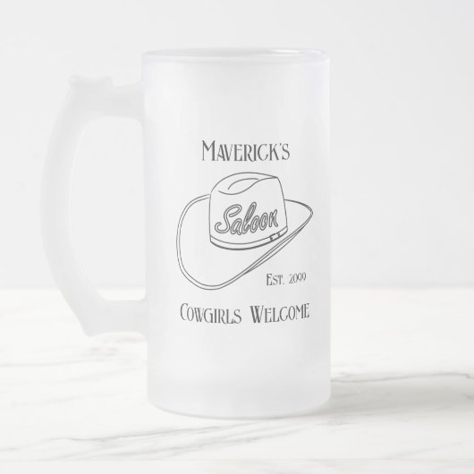 Retro Cowboy Saloon Drinkware Pint Matglas Bierpul (Links)