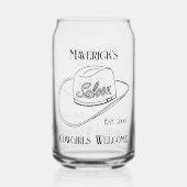 Retro Cowboy Saloon Kan Bier Drinkware Blikvorm Glas (Achterkant)