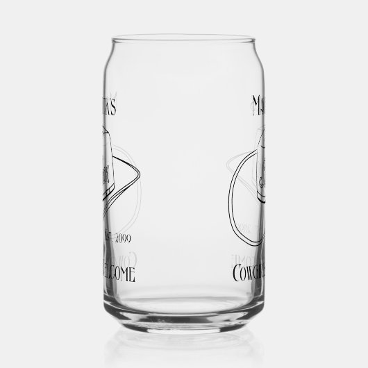 Retro Cowboy Saloon Kan Bier Drinkware Blikvorm Glas (Rechts)