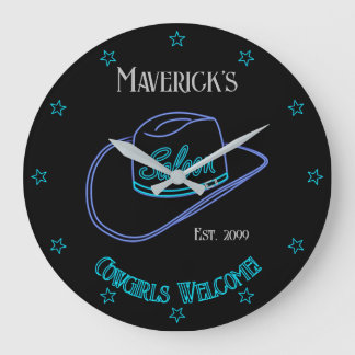 Retro Cowboy Saloon Wandklok LG.