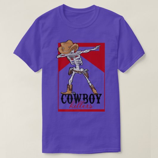 Retro Cowboy Skeleton Killer Skeleton Western Coun T-shirt (Design voorkant)
