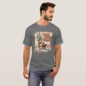 Retro Cowboy Wild Wild West Desert Cactus Western T-shirt (Voorkant volledig)