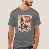 Retro Cowboy Wild Wild West Desert Cactus Western T-shirt (Voorkant)