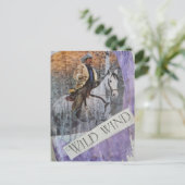Retro Cowboy Wilde Wind Briefkaart (Staand voorkant)