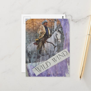Retro Cowboy Wilde Wind Briefkaart
