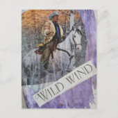 Retro Cowboy Wilde Wind Briefkaart (Voorkant)
