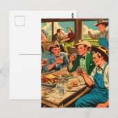 Retro Cowboys Comics Briefkaart (Voorkant / Achterkant)
