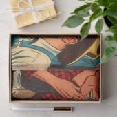 Retro Cowboys Comics Tissuepapier (Geschenk)