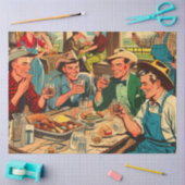 Retro Cowboys Comics Tissuepapier (Craft)