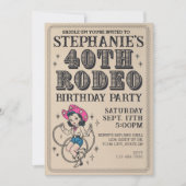  Retro Cowgirl 40ste verjaardagsfeestje Kaart (Voorkant)