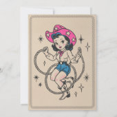  Retro Cowgirl 40ste verjaardagsfeestje Kaart (Achterkant)