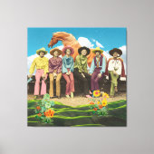 Retro Cowgirl Horse Surreal Collage Canvas Afdruk (Voorkant)