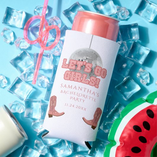 Retro Cowgirl Laarzen Bachelorette Feest Seltzer Blikjeskoeler (Insitu Zomer)