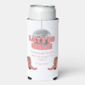 Retro Cowgirl Laarzen Bachelorette Feest Seltzer Blikjeskoeler (Seltzer Voorkant)