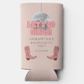 Retro Cowgirl Laarzen Disco Bachelorette Party Seltzer Blikjeskoeler (Achterkant)