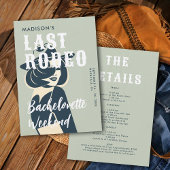 Retro Cowgirl Laatste Rodeo Glam Sage Bachelorette Kaart