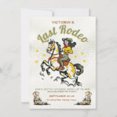 Retro Cowgirl Laatste Rodeo vrijgezellenfeest Kaart (Voorkant)