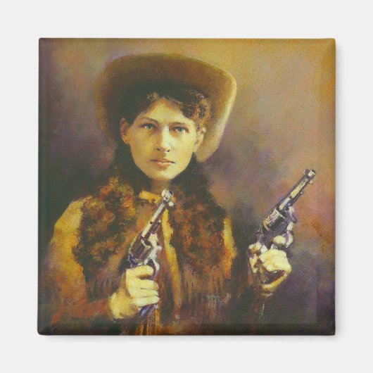 Retro  Cowgirl Magneet (Voorkant)