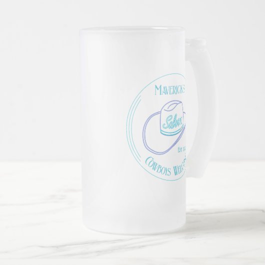 Retro Cowgirl Saloon Drinkware Matglas Bierpul (Voorkant rechts)