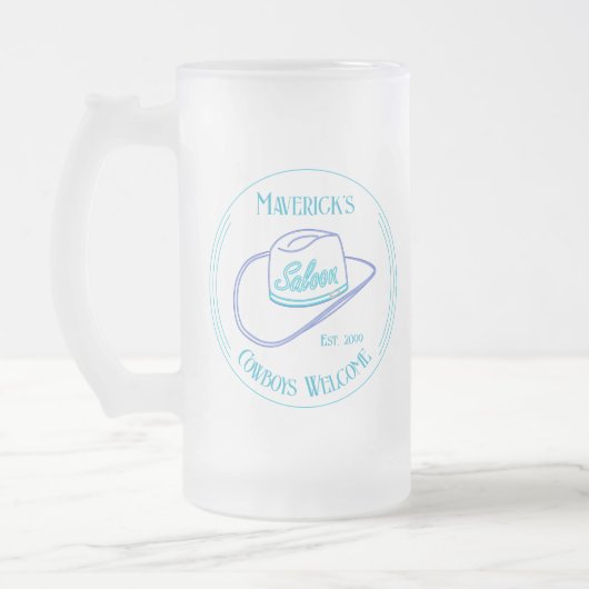 Retro Cowgirl Saloon Drinkware Matglas Bierpul (Links)