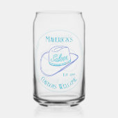 Retro Cowgirl Saloon Kan Bier Drinkware Blikvorm Glas (Achterkant)