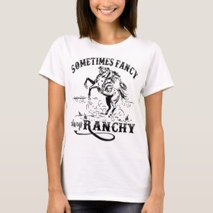 Retro Cowgirl soms Fancy altijd Ranchy Horse T-shirt
