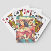 Retro Cowgirls Pin-ups Pokerkaarten (Achterkant)